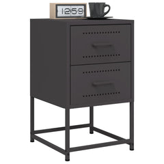 vidaXL Bedside Cabinet Black 36x39x60.5 cm Steel 5