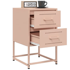 vidaXL Bedside Cabinet Pink 36x39x60.5 cm Steel 4