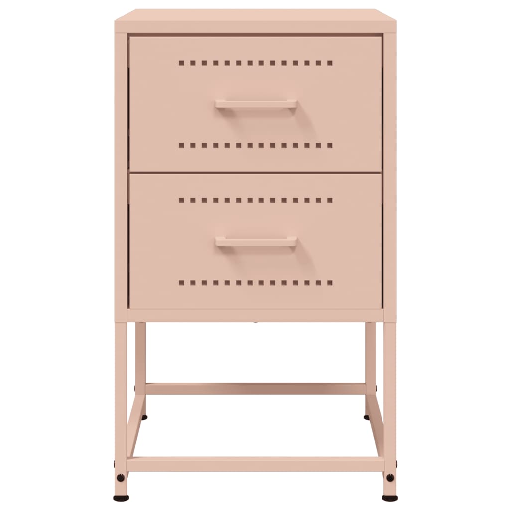 vidaXL Bedside Cabinet Pink 36x39x60.5 cm Steel 6