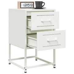 vidaXL Bedside Cabinet White 36x39x60.5 cm Steel 5
