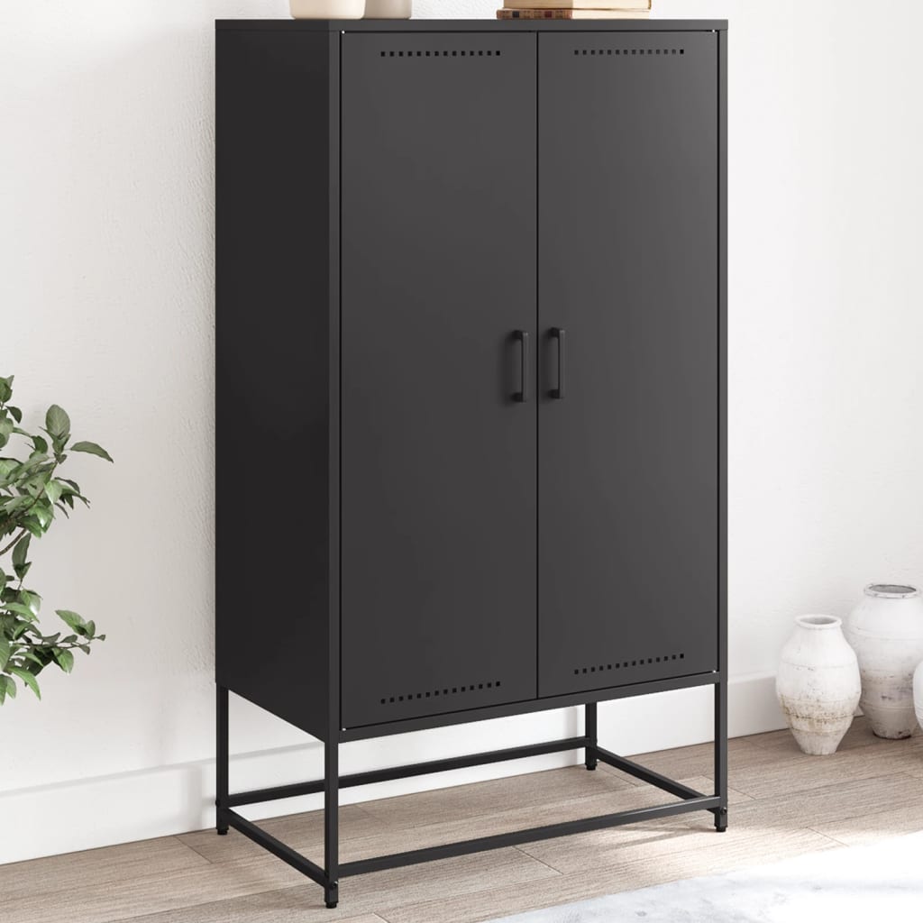 vidaXL Highboard Black 68,5x38,5x123,5 cm Steel 1