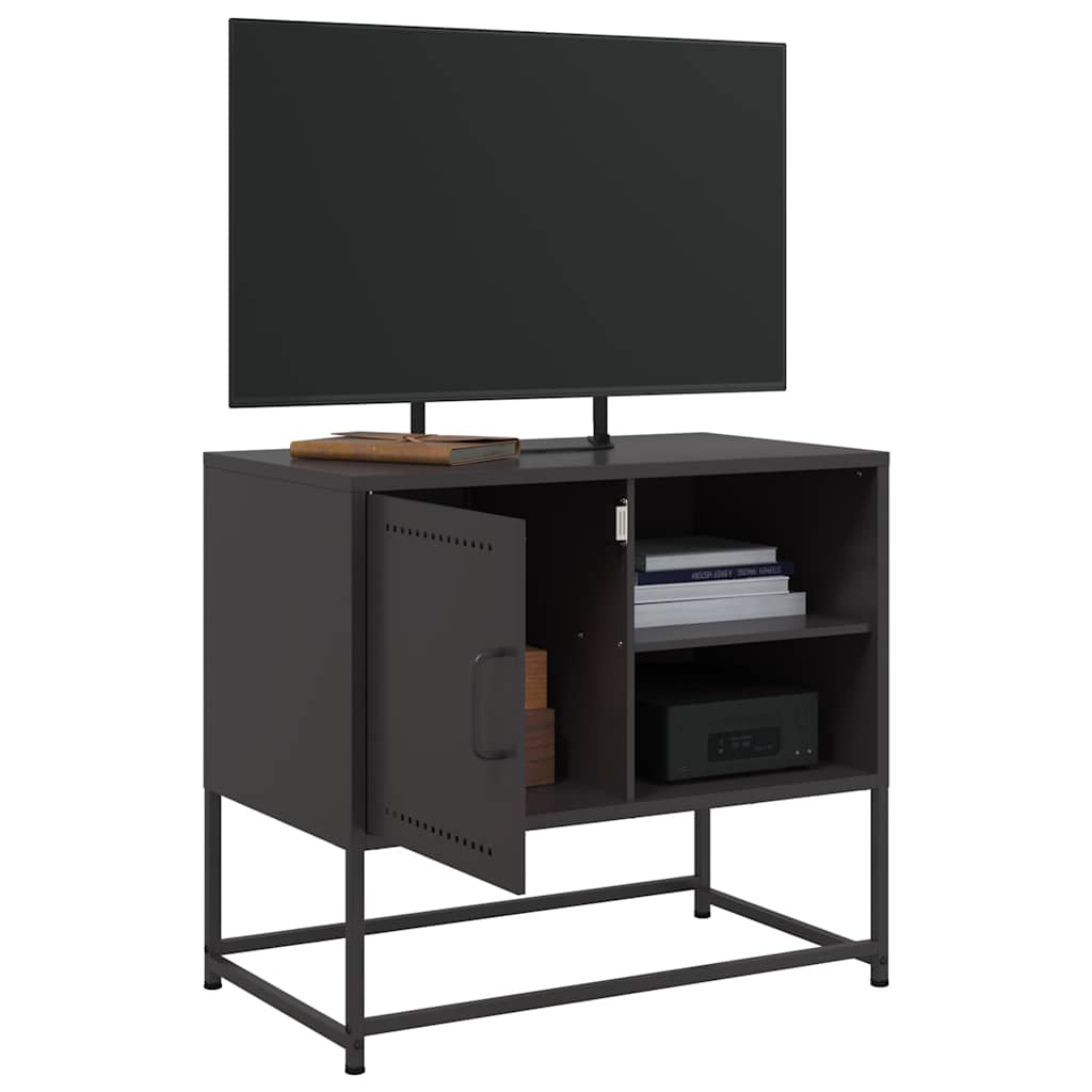 vidaXL TV Cabinet Black 68x39x60.5 cm Steel 4