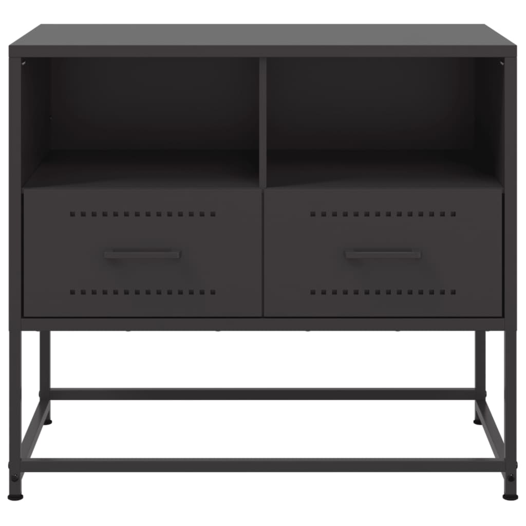 vidaXL TV Cabinet Black 68x39x60.5 cm Steel 6