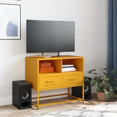 vidaXL TV Cabinet Mustard Yellow 68x39x60.5 cm Steel 3