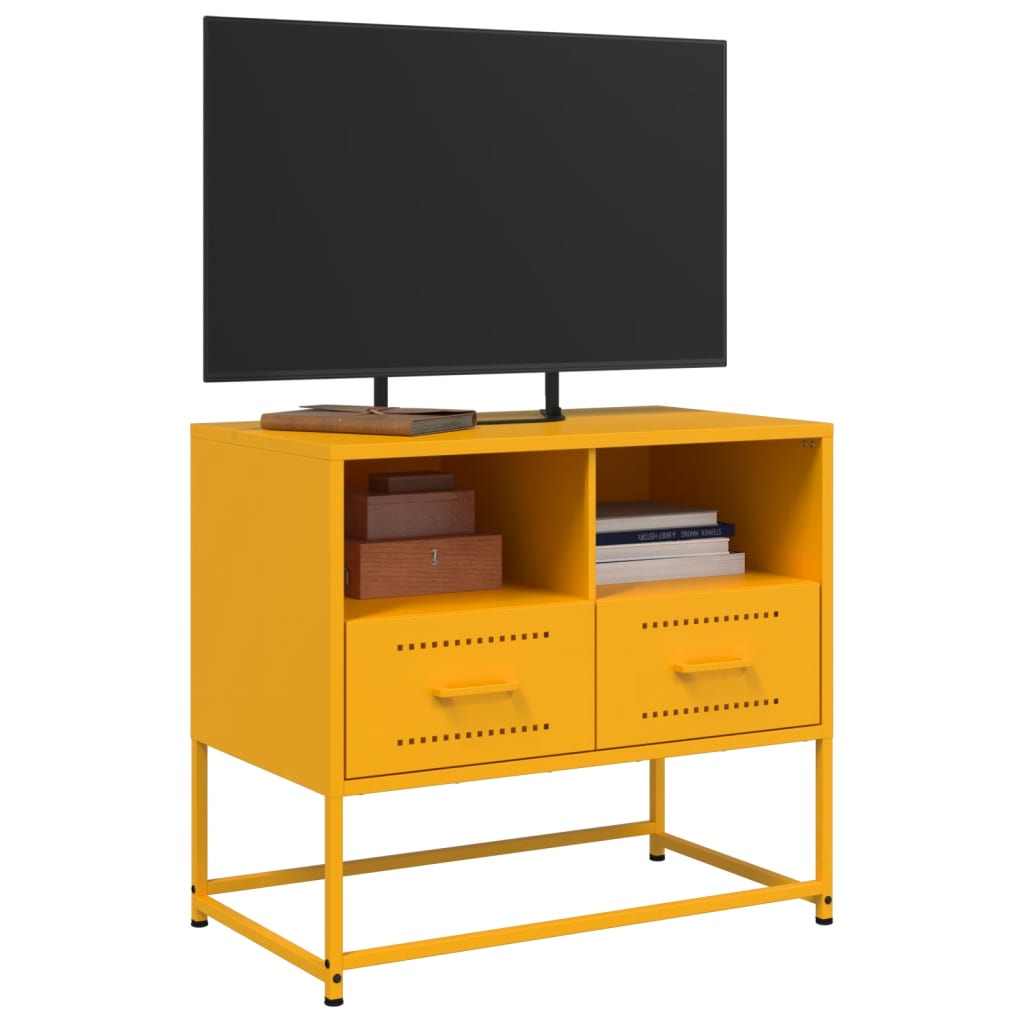 vidaXL TV Cabinet Mustard Yellow 68x39x60.5 cm Steel 5