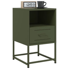 vidaXL Bedside Cabinet Olive Green 36x39x60.5 cm Steel 4