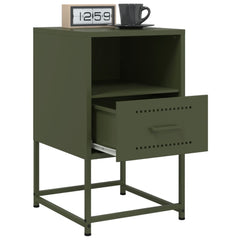 vidaXL Bedside Cabinet Olive Green 36x39x60.5 cm Steel 5