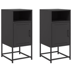 vidaXL Bedside Cabinets 2 pcs Black 36x39x78 cm Steel 2