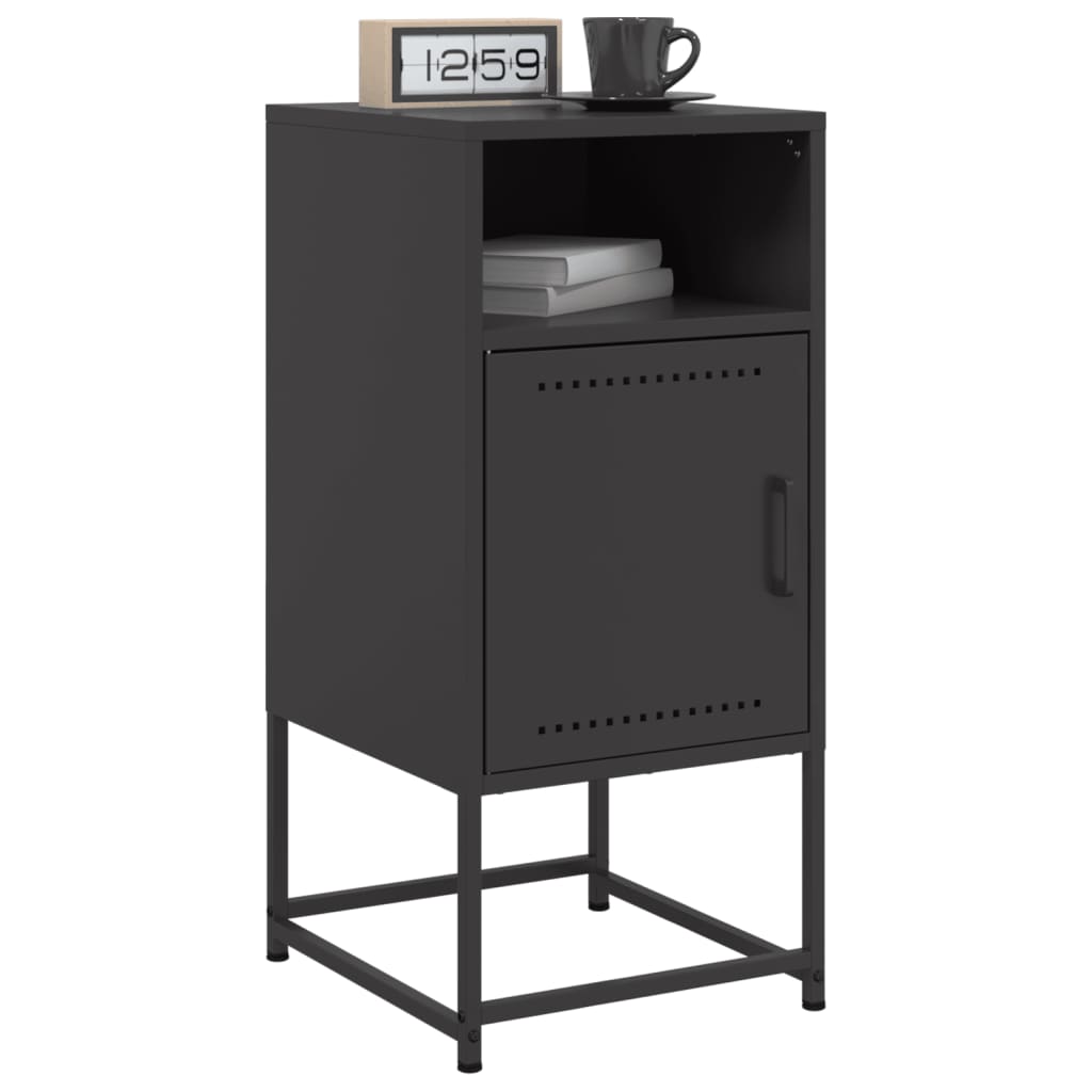vidaXL Bedside Cabinets 2 pcs Black 36x39x78 cm Steel 4
