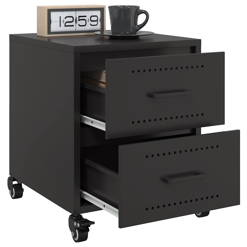 vidaXL Bedside Cabinets 2 pcs Black 36x39x43.5 cm Steel 4