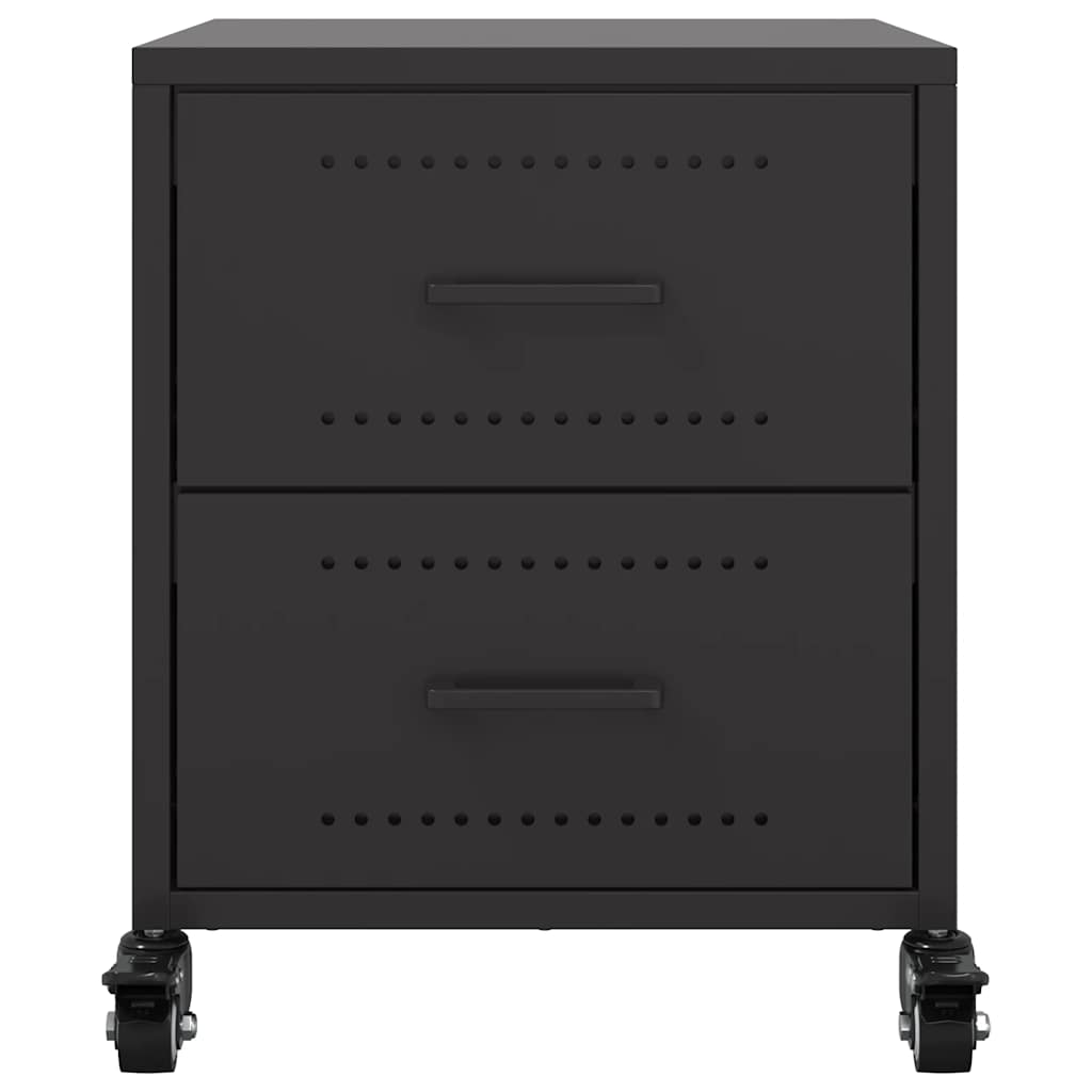 vidaXL Bedside Cabinets 2 pcs Black 36x39x43.5 cm Steel 5