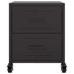 vidaXL Bedside Cabinets 2 pcs Black 36x39x43.5 cm Steel 5