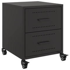 vidaXL Bedside Cabinets 2 pcs Black 36x39x43.5 cm Steel 6