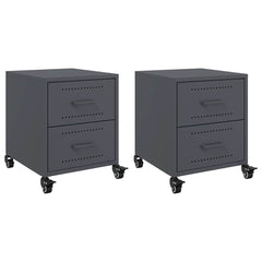 vidaXL Bedside Cabinets 2 pcs Anthracite 36x39x43.5 cm Steel 2