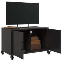 vidaXL TV Cabinet Black 68x39x43.5 cm Steel 4