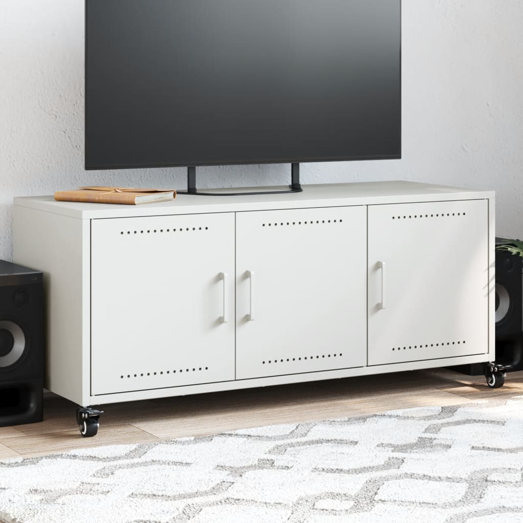 TV Cabinet 100,5x39x43,5 cm Steel White