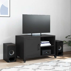 vidaXL TV Cabinet Black 68x39x43.5 cm Steel 3