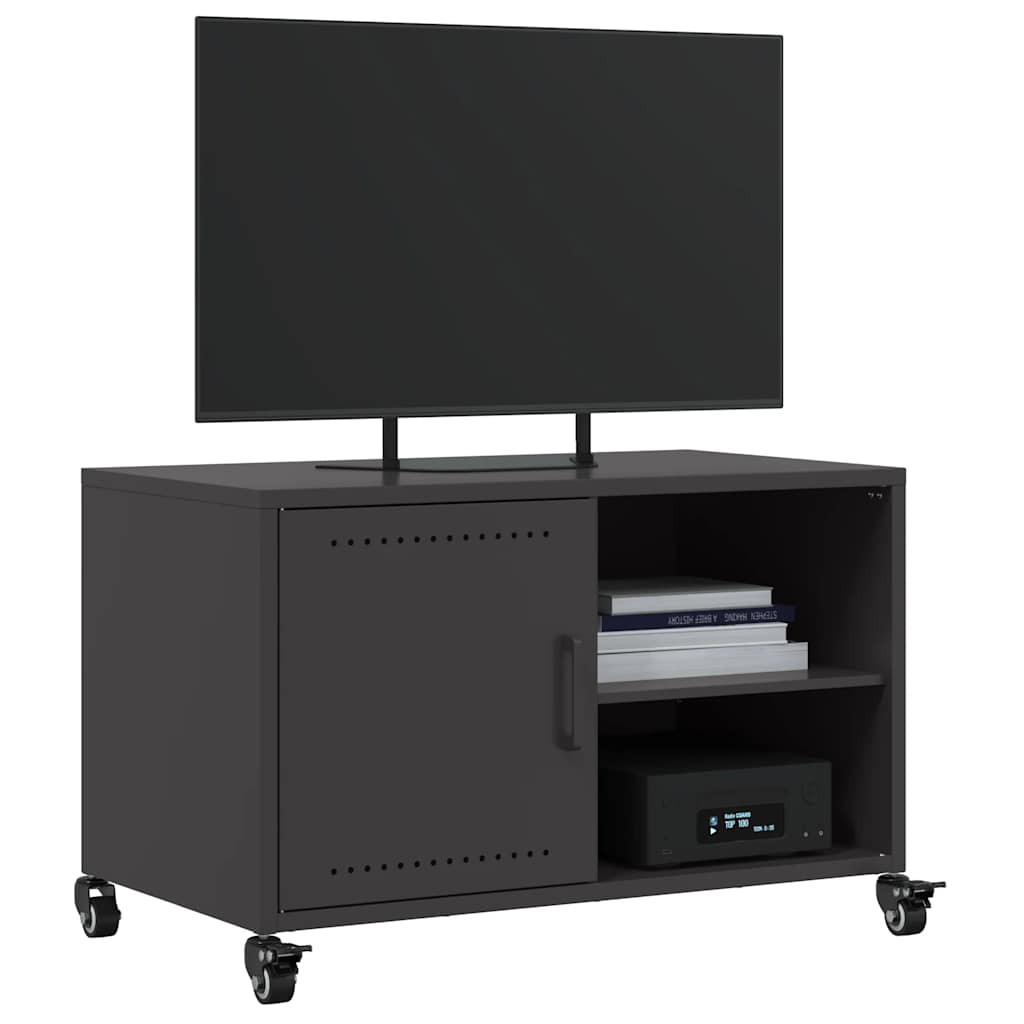 vidaXL TV Cabinet Black 68x39x43.5 cm Steel 4