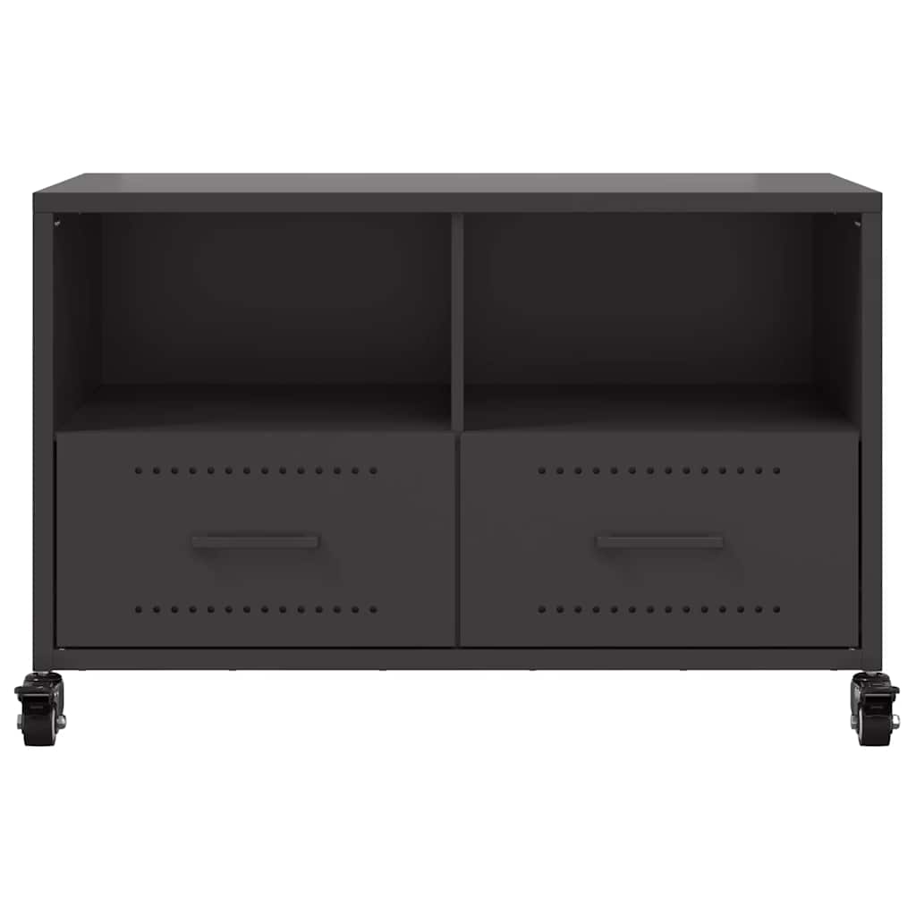 vidaXL TV Cabinet Black 68x39x43.5 cm Steel 6