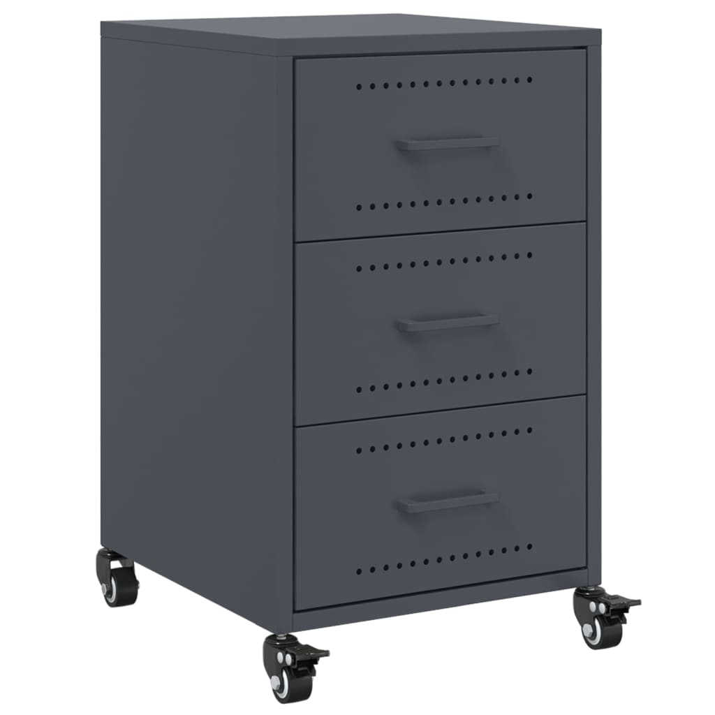 vidaXL Bedside Cabinet Anthracite 36x39x59 cm Steel 2