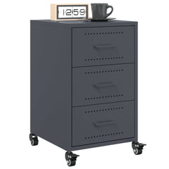 vidaXL Bedside Cabinet Anthracite 36x39x59 cm Steel 4