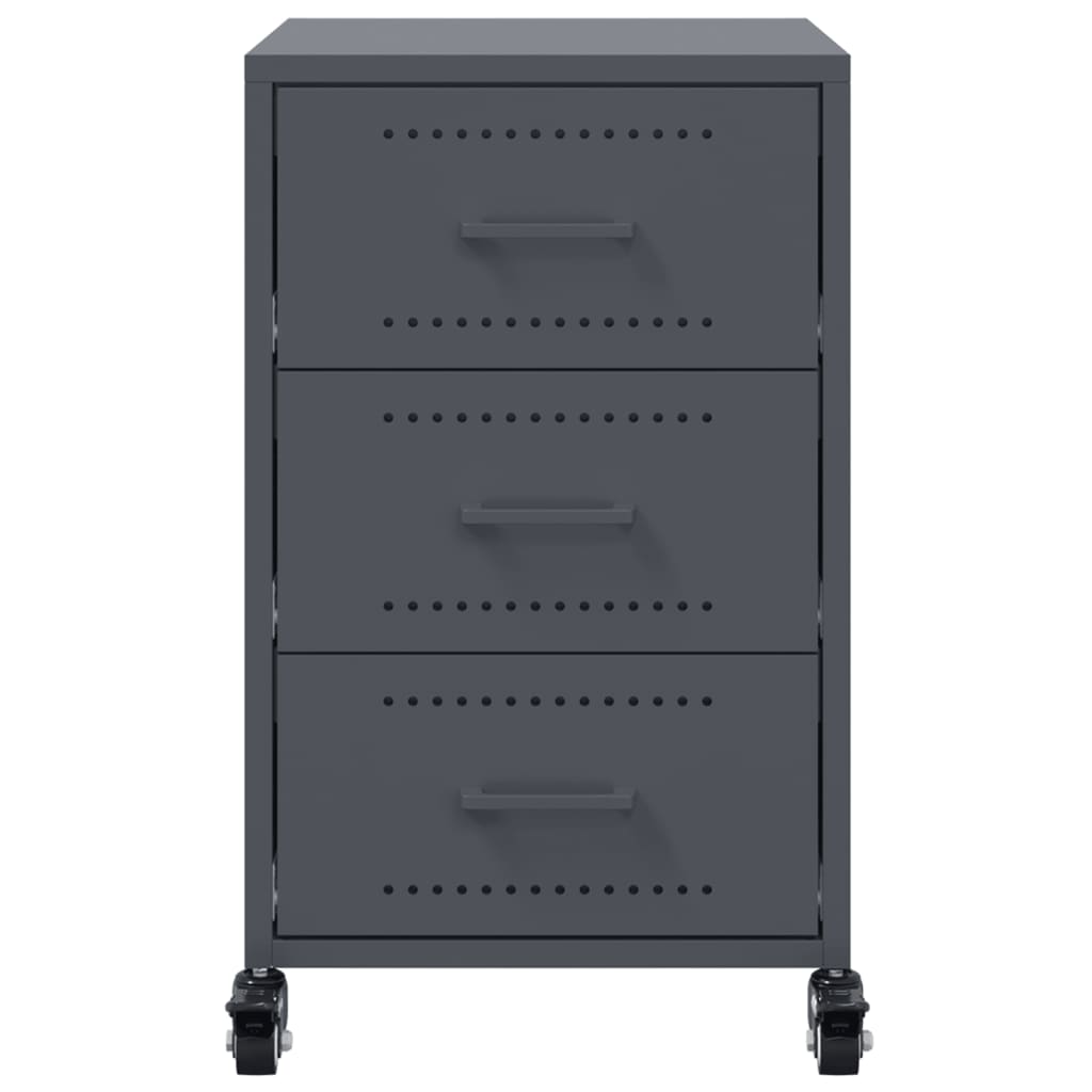 vidaXL Bedside Cabinet Anthracite 36x39x59 cm Steel 6