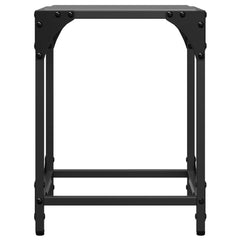 vidaXL Coffee Tables with Black Glass Top 2 pcs 30x30x40 cm Steel 4