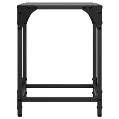 vidaXL Coffee Tables with Black Glass Top 2 pcs 30x30x40 cm Steel 5
