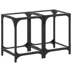 vidaXL Coffee Tables with Transparent Glass Top 2 pcs 30x30x40 cm Steel 2