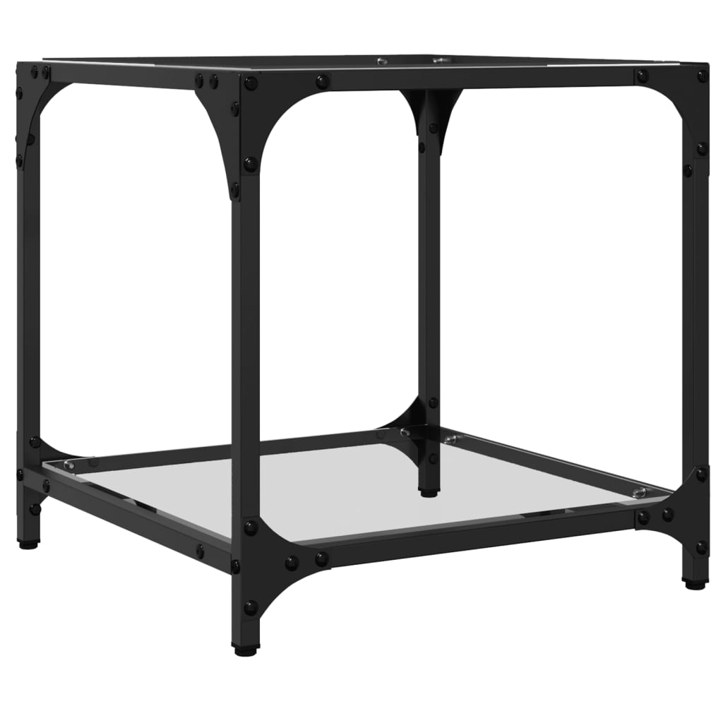 vidaXL Coffee Table with Transparent Glass Top 40x40x40 cm Steel 6