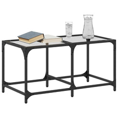 vidaXL Coffee Table with Transparent Glass Top 78.5x40x40 cm Steel 3