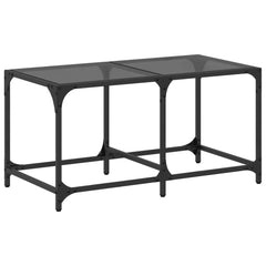 vidaXL Coffee Table with Black Glass Top 78.5x40x40 cm Steel 2