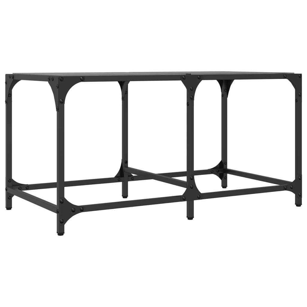 vidaXL Coffee Table with Black Glass Top 78.5x40x40 cm Steel 6