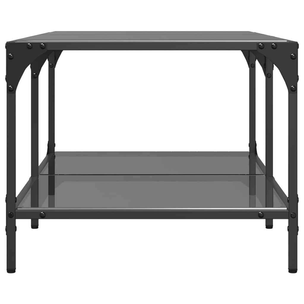 vidaXL Coffee Table with Black Glass Top 98.5x50x40 cm Steel 5