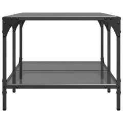 vidaXL Coffee Table with Black Glass Top 98.5x50x40 cm Steel 5