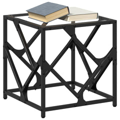 vidaXL Coffee Table with Transparent Glass Top 40x40x41 cm Steel 3