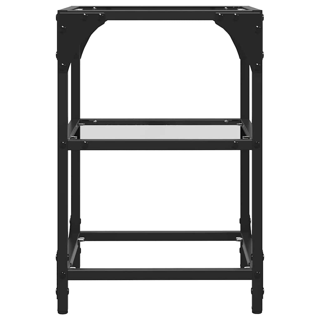 vidaXL Coffee Tables with Transparent Glass Top 2 pcs 30x30x45 cm Steel 5