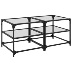 vidaXL Coffee Tables with Transparent Glass Top 2 pcs 50x50x45 cm Steel 2