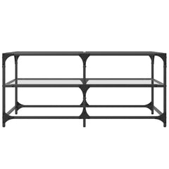 vidaXL Coffee Table with Transparent Glass Top 98.5x50x45 cm Steel 4