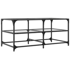 vidaXL Coffee Table with Transparent Glass Top 98.5x50x45 cm Steel 6