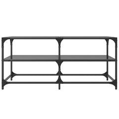 vidaXL Coffee Table with Black Glass Top 98.5x50x45 cm Steel 4