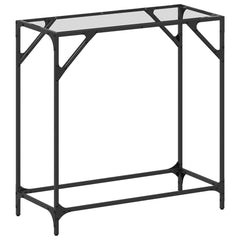 vidaXL Console Table with Transparent Glass Top 80x35x81 cm Steel 2