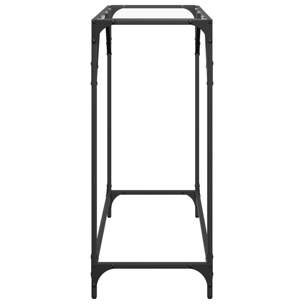 vidaXL Console Table with Transparent Glass Top 80x35x81 cm Steel 5