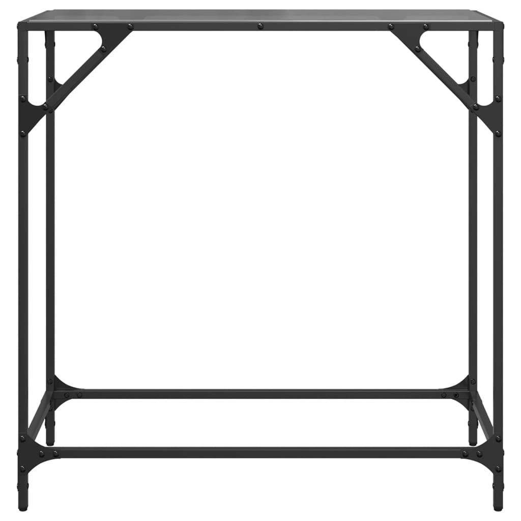 vidaXL Console Table with Black Glass Top 80x35x81 cm Steel 4