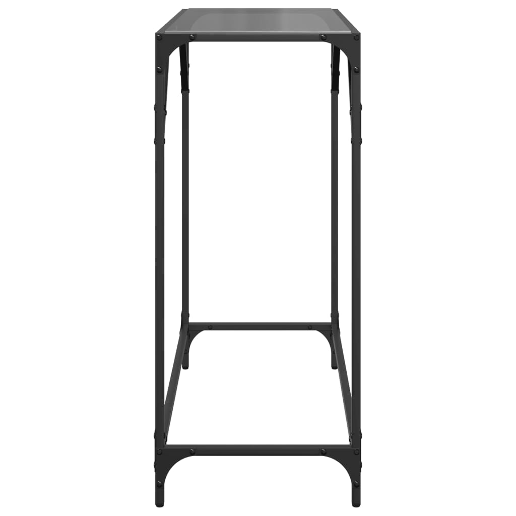 vidaXL Console Table with Black Glass Top 80x35x81 cm Steel 5
