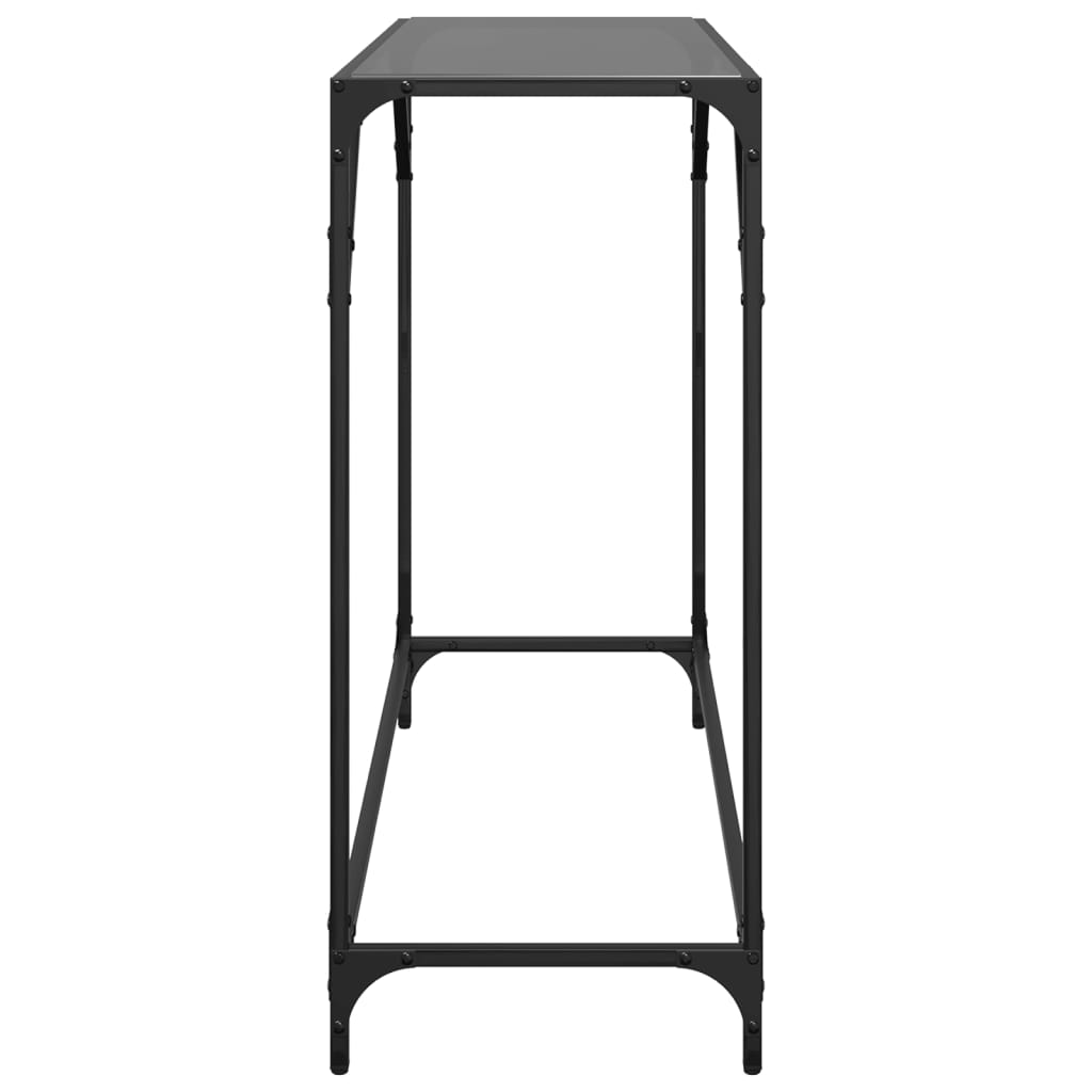 vidaXL Console Table with Black Glass Top 98x35x81 cm Steel 5