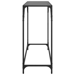 vidaXL Console Table with Black Glass Top 98x35x81 cm Steel 5