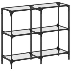 vidaXL Console Table with Transparent Glass Top 98x30x81 cm Steel 2
