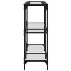 vidaXL Console Table with Transparent Glass Top 98x30x81 cm Steel 5