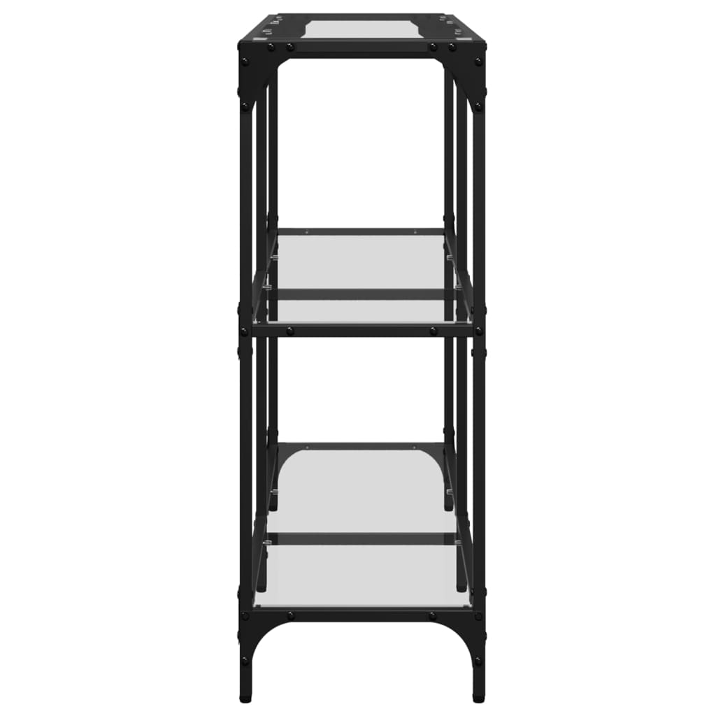 vidaXL Console Table with Transparent Glass Top 98x30x81 cm Steel 5